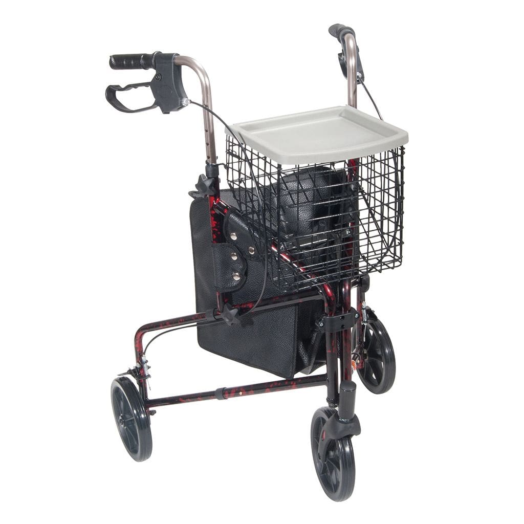 Drive, Deluxe 3 Wheel Aluminum Rollator, 10289BL & 10289RD