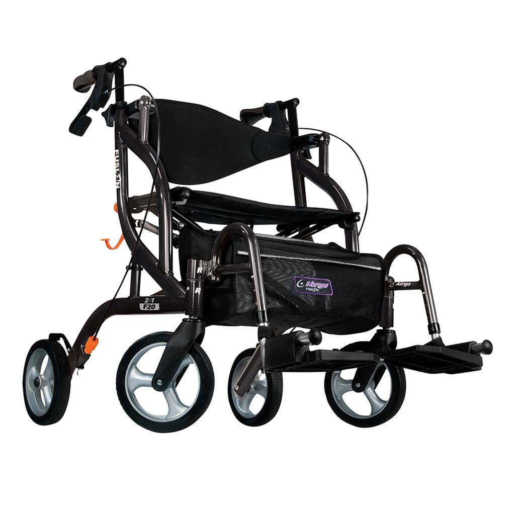Drive, Airgo Fusion F20 Side-Folding Rollator & Transport Chair, 700-935