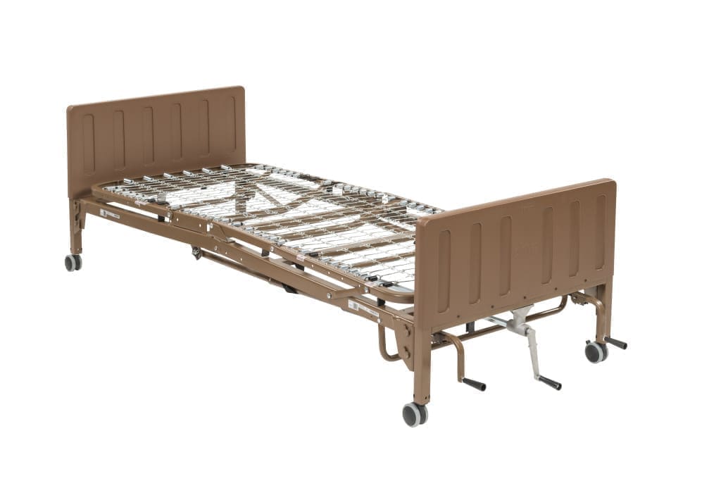 Drive, Multi-Height Manual Hospital Bed Package with Mattress and Rails Included, 15003