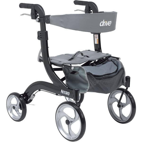Drive, Nitro Aluminum Rollator, Hemi Height, 10" Casters, RTL10266BK-H