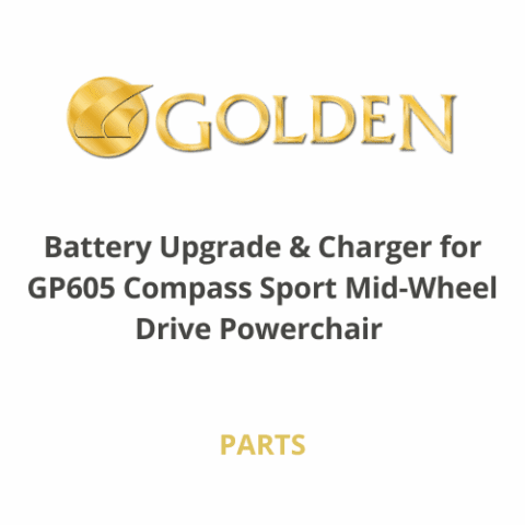 Golden, Battery Upgrade and Charger for GP605 Compass Sport Mid-Wheel Drive Powerchair